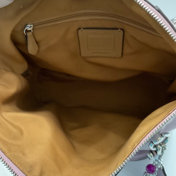 Coach Kacey Leather Satchel Crossbody Handbag Purse Shoulder Bag Ice Purple - Picture 10 of 11